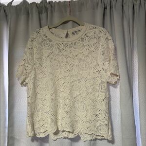 NWT Abercrombie & Fitch Cream Lace Blouse Size L